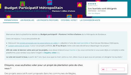 Metropole Bordeaux na platformě Decidim